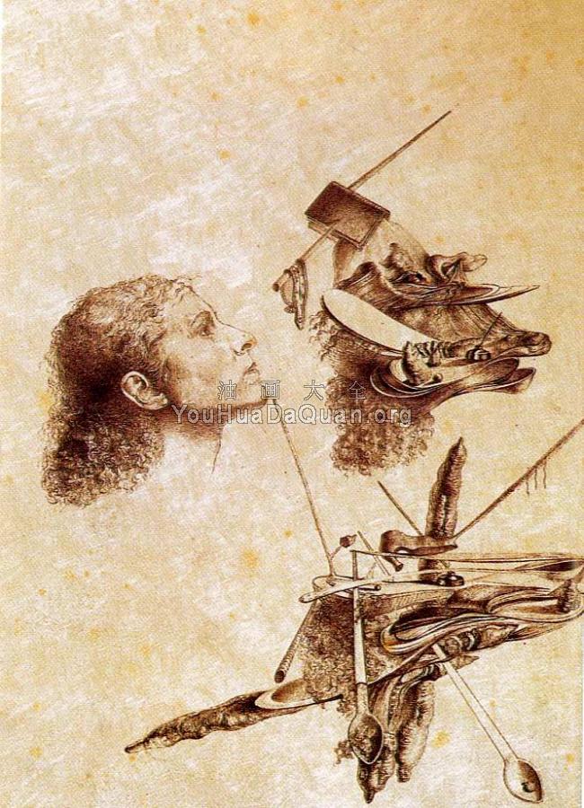 加拉的脸 - 萨尔瓦多·达利